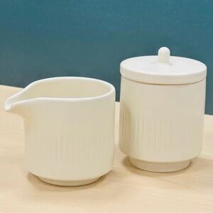 Elegant Cream Ceramic Sugar and Creamer Set by Magenta